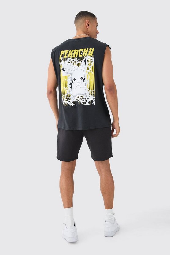 Oversize Tanktop mit lizenziertem Pokemon Pikachu Print