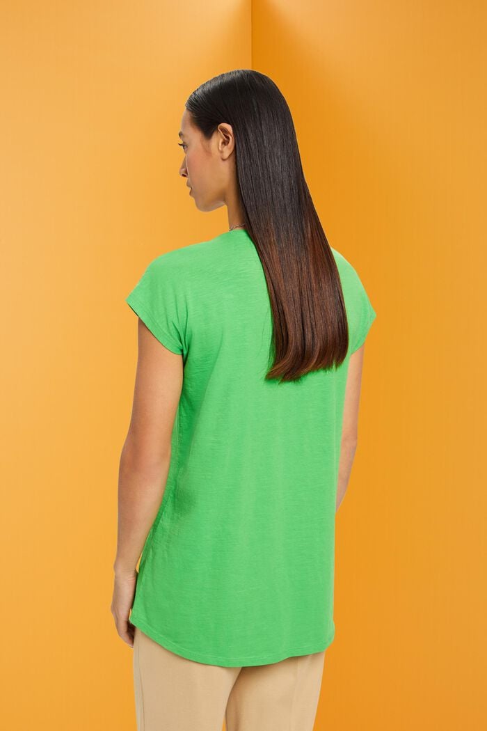 Baumwoll-T-Shirt mit U-Ausschnitt