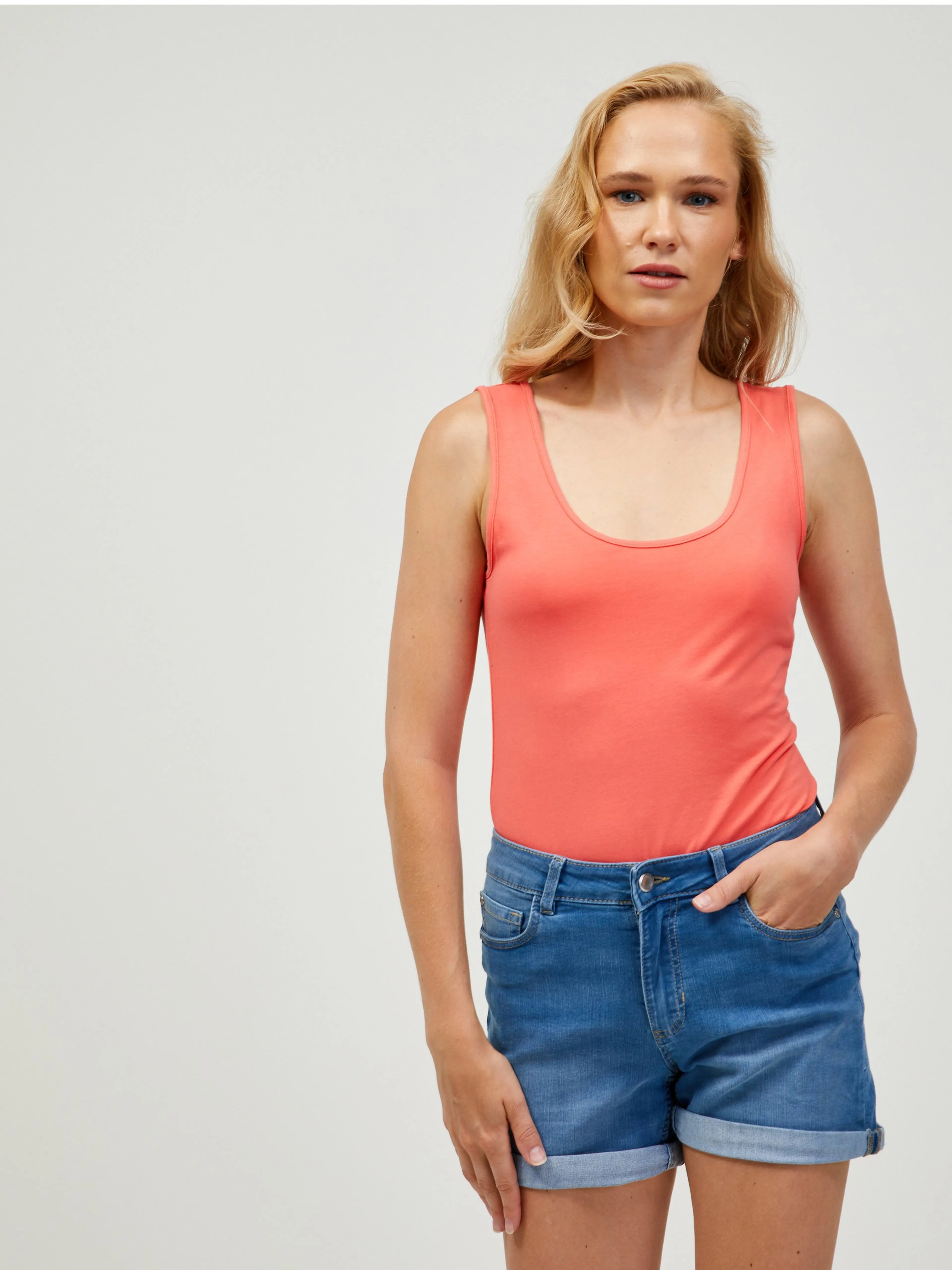 Korallenfarbenes Basic Tank-Top ORSAY