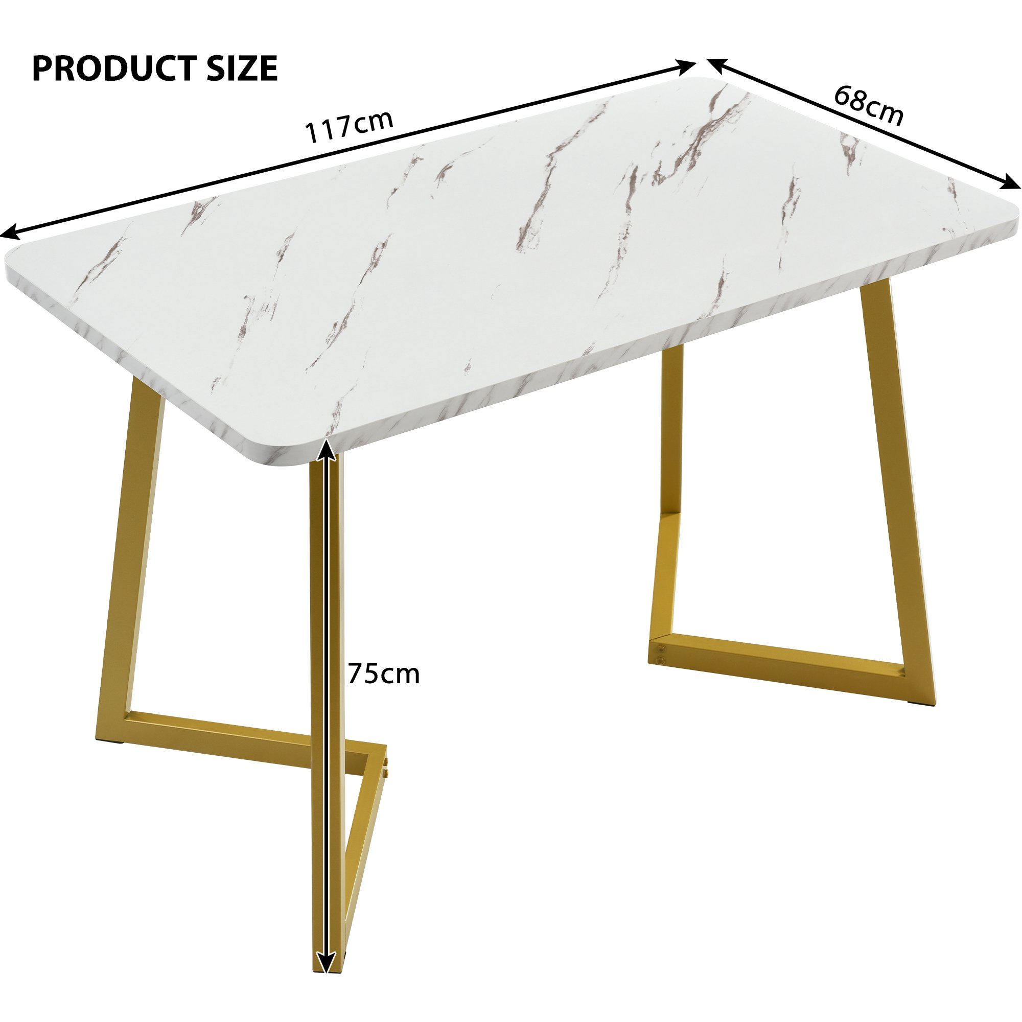 REDOM Essgruppe Ein Tisch und vier Stühle, (5-tlg), Küchetisch Esszimmerstuhl Set, Metallbeine