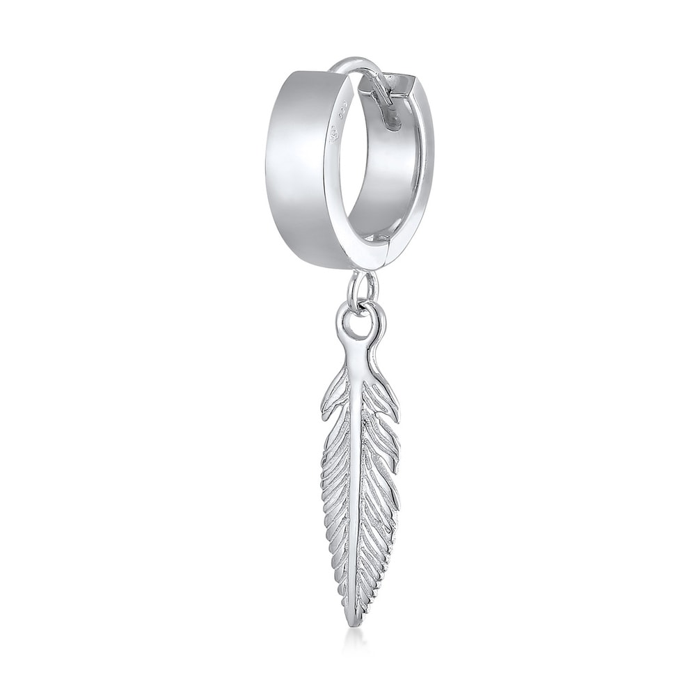 KUZZOI KUZZOI Boucles d'Oreilles Hommes Créoles Croix seule pièce en argent sterling 925 Boucles d'oreilles