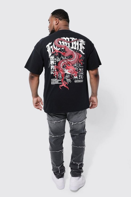 Plus T-Shirt mit Drachen-Print