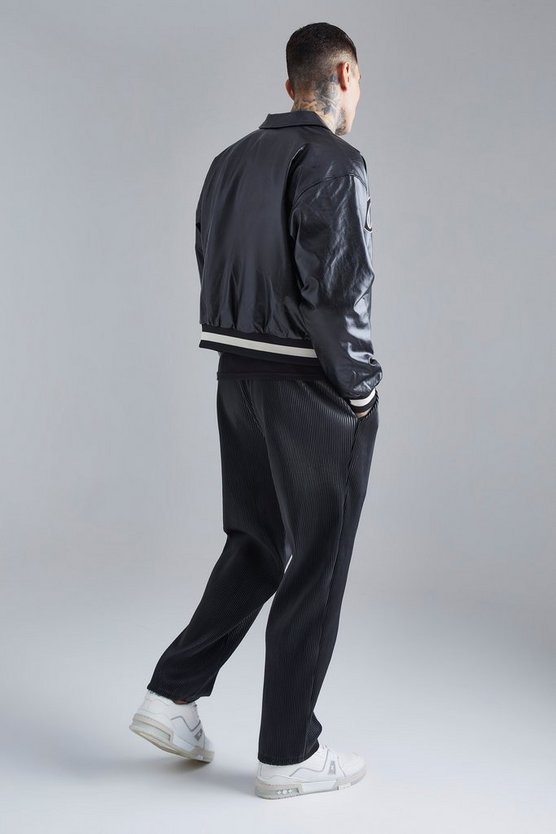 Gerade PU-Hose mit elastischem Bund