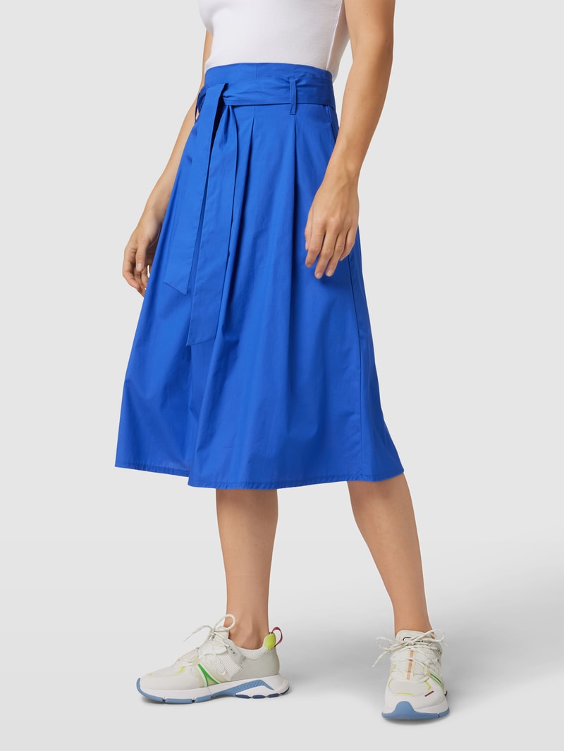 Midirock mit Bindegürtel in royalblau