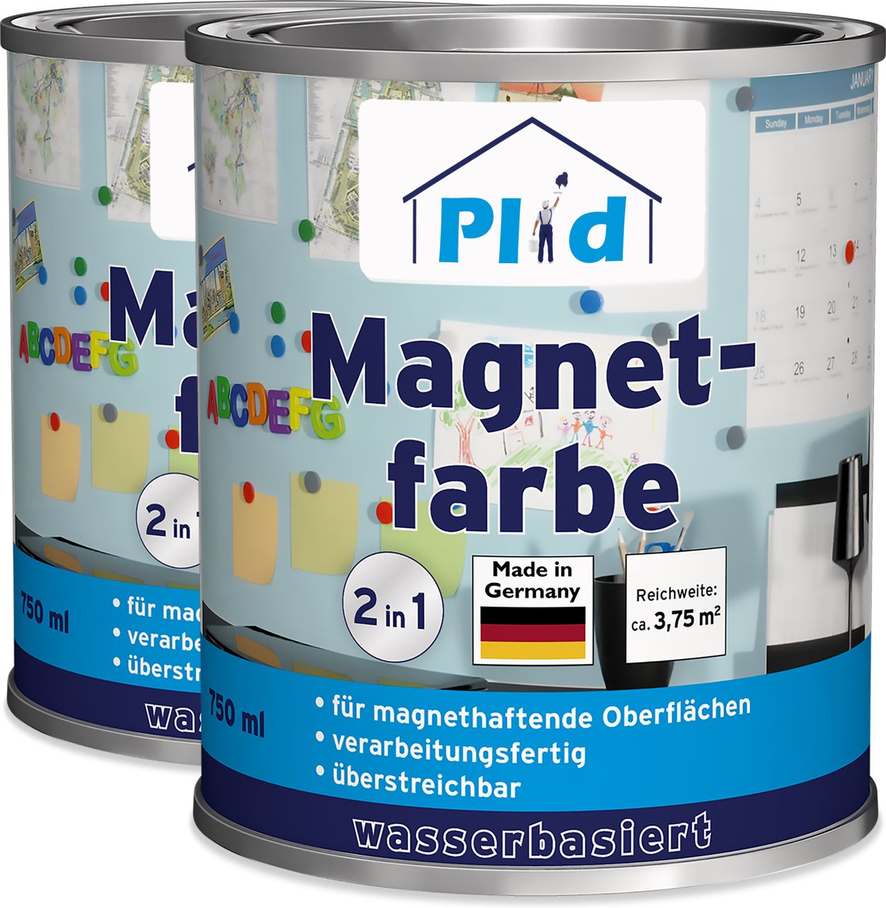 Plid Premium Magnetfarbe Magnet Magnetlack Magnetwand Anthrazit