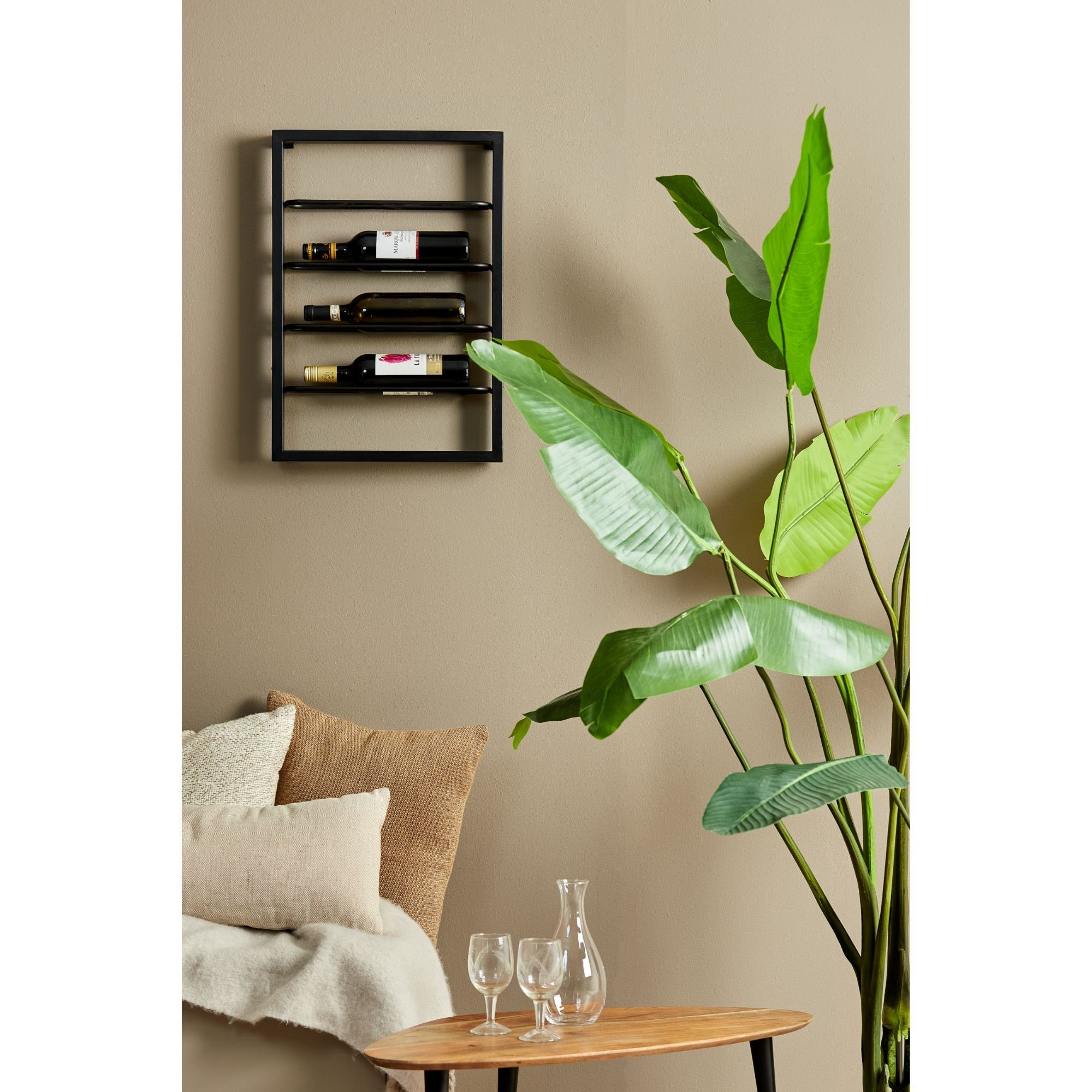 Light & Living Weinregal Weinregal Amore - Schwarz - 4 Flaschen