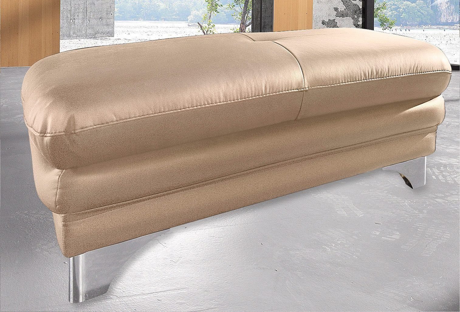 COTTA Polstergarnitur Enterprise, (Set), Set: Ecksofa, Hocker, Kopfteilverstellung, wahlweise mit Bettfunktion