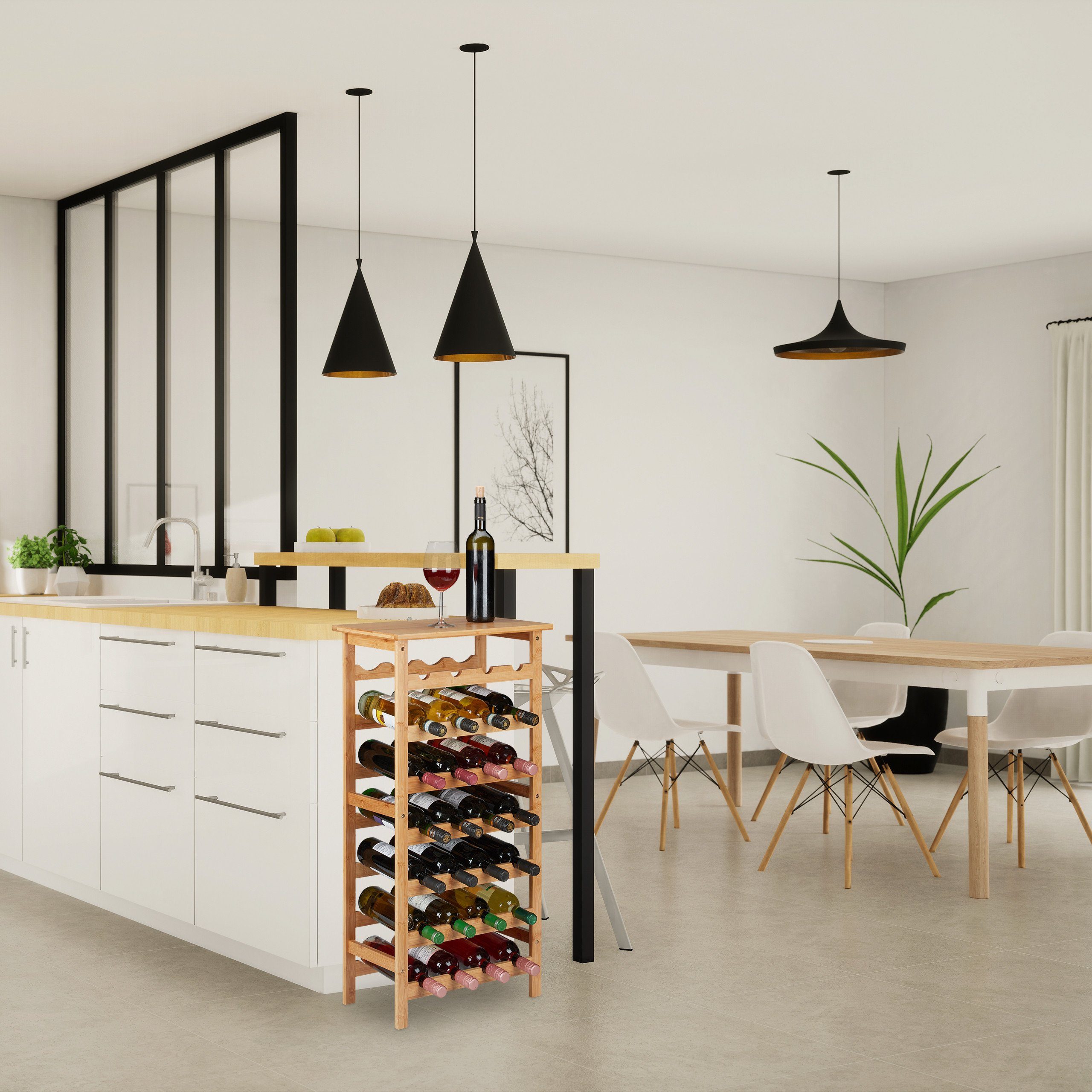 relaxdays Weinregal Weinregal für 28 Flaschen