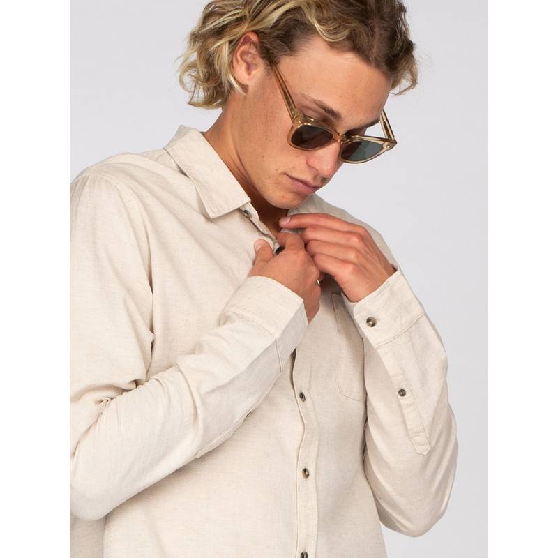 RUSTY OVERTONE LONG SLEEVE LINEN SHIRT Langarmhemd Herren