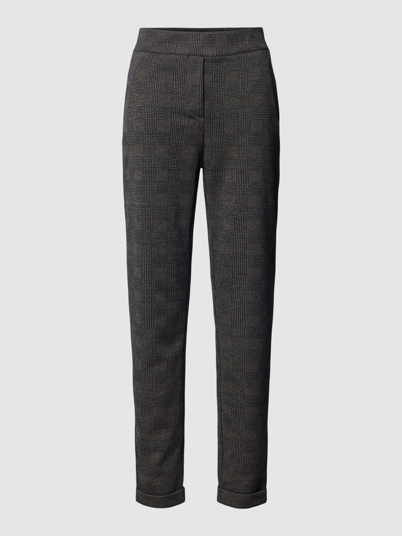 Stoffhose mit Allover-Muster in schwarz