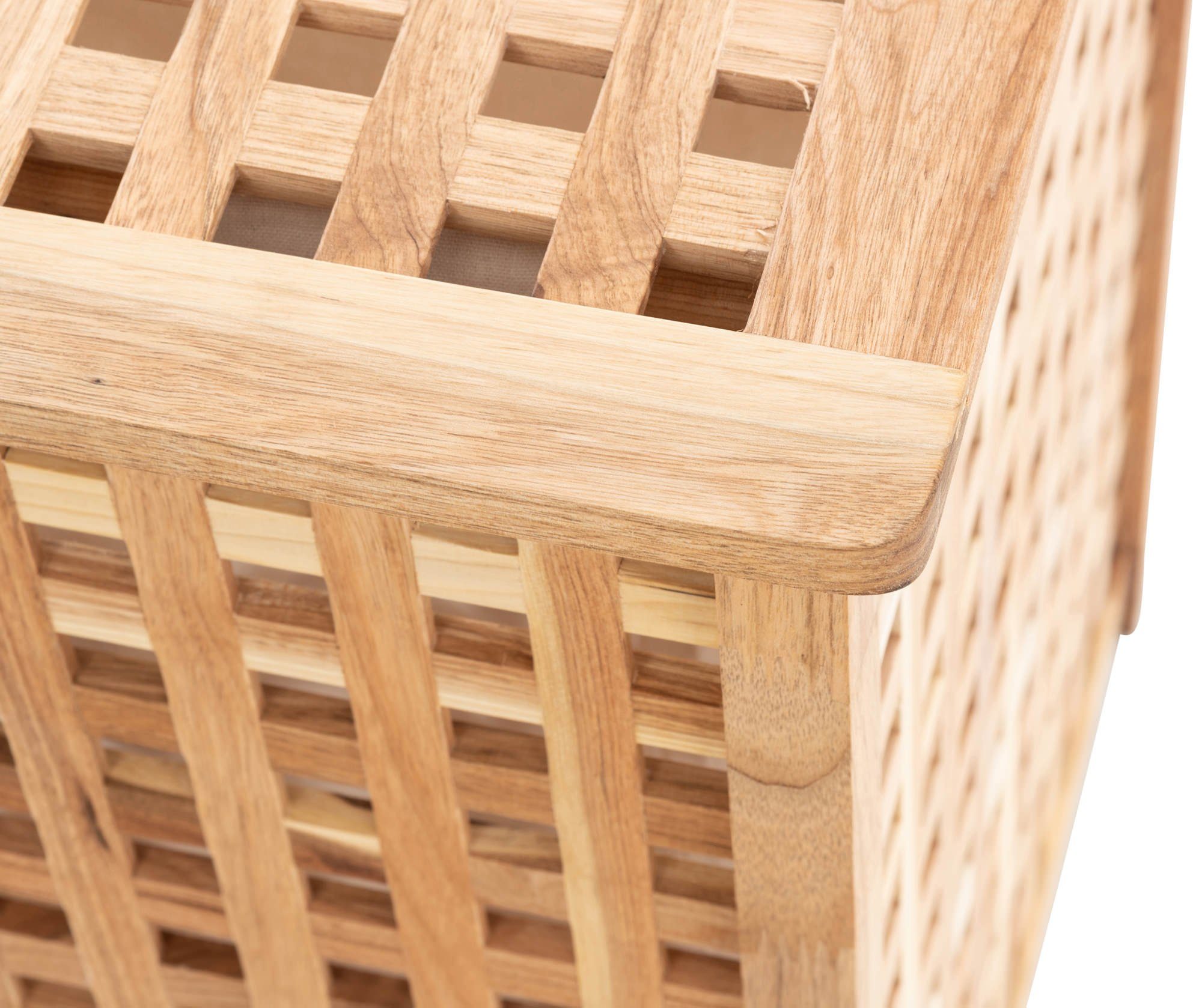 CLP Wäschebox Patea Holz, Wäschetruhe mit zwei Fächern und Deckel