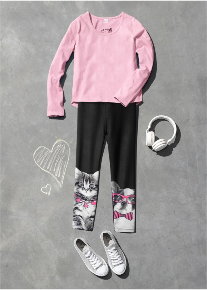 Mädchen Langarmshirt (3er Pack) aus Bio-Baumwolle