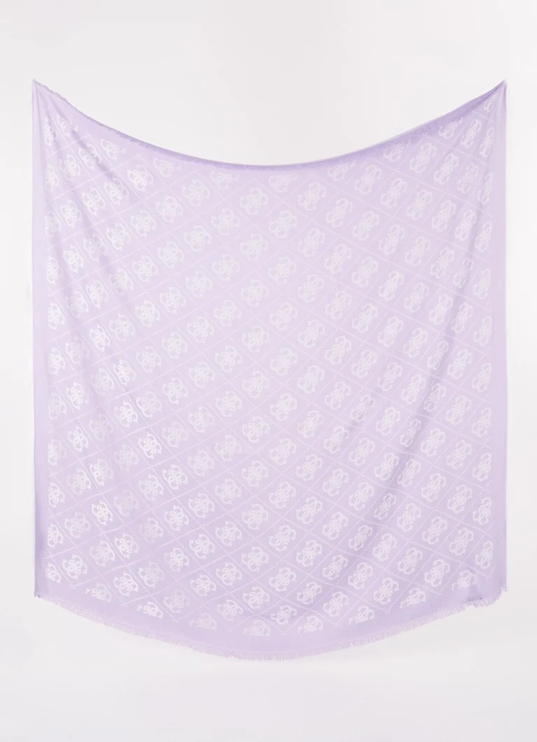 Eșarfă GUESS Eliette cu logo imprimat, 135 x 135 cm