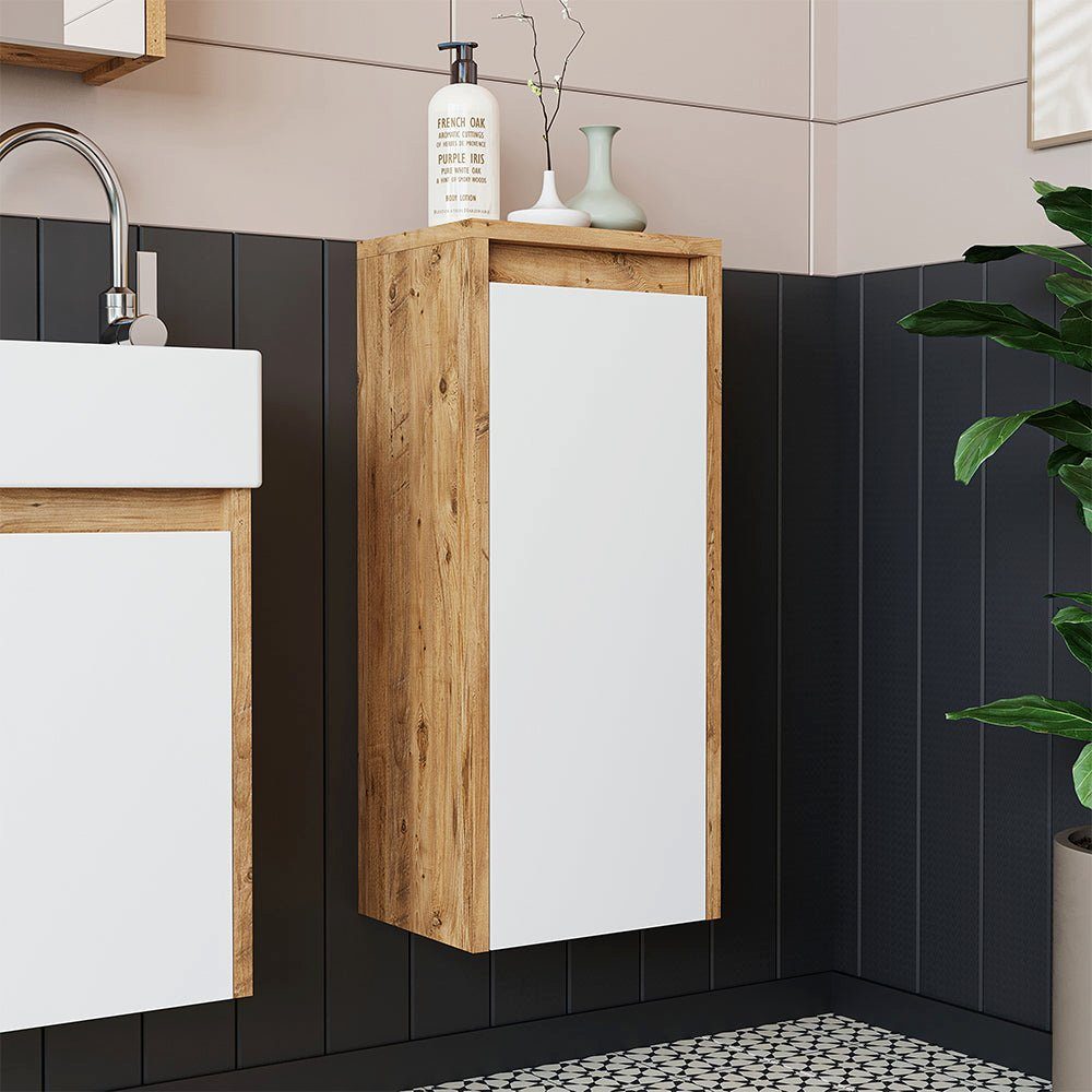 Roomart Badmöbel-Set, (Roomart, Badezimmermöbel, Seitenschrank, Badregal, in 4 Farben)