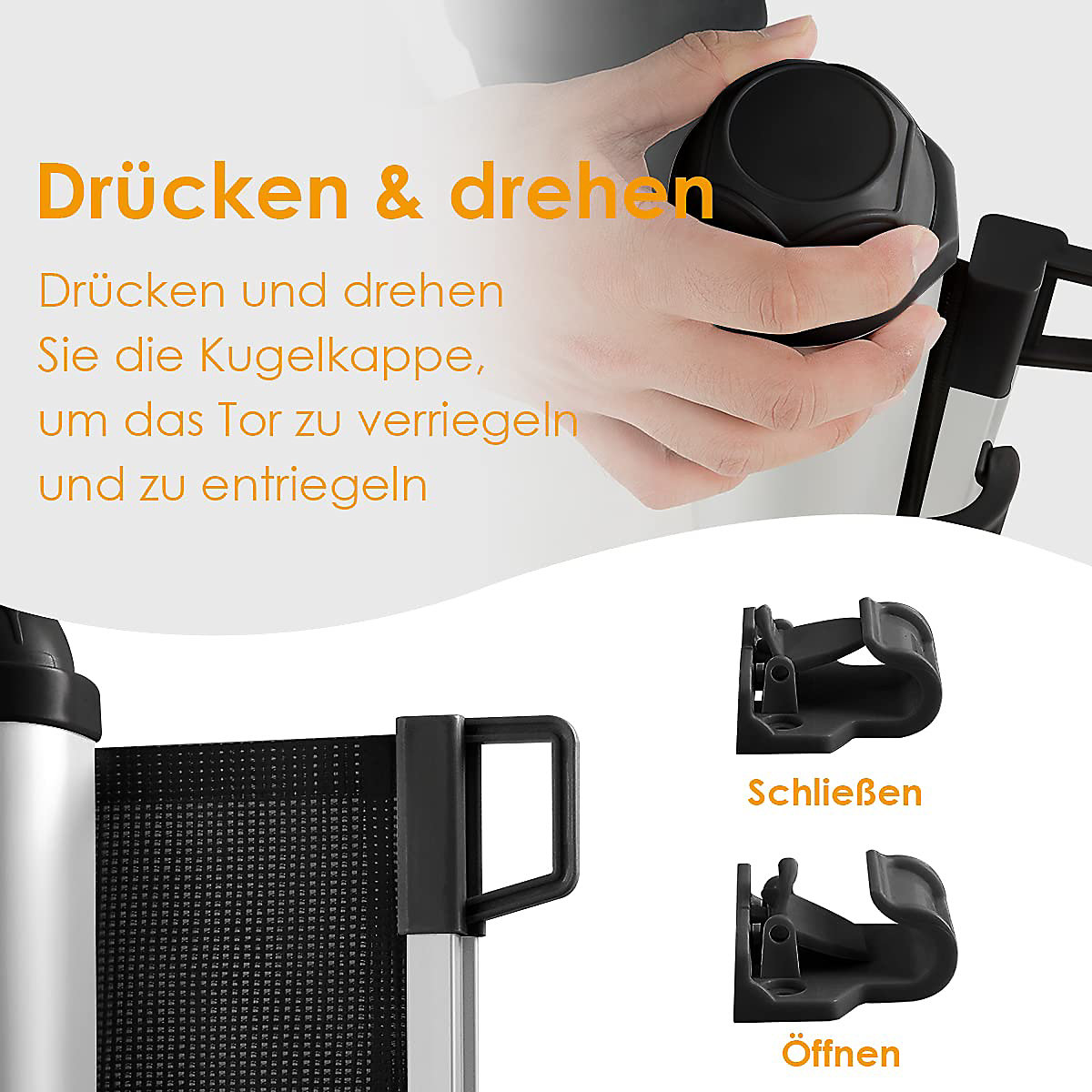Türschutzgitter 0-130cm ausziehbar