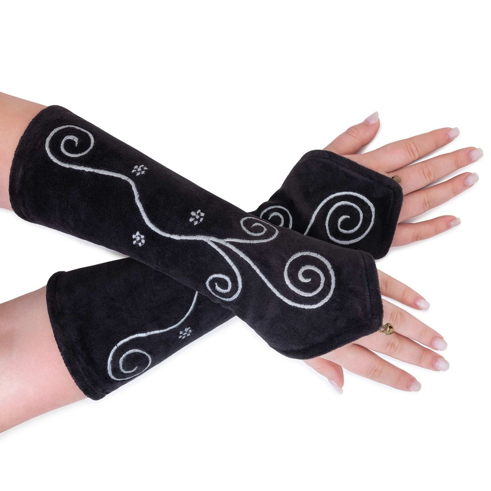 KUNST UND MAGIE Armstulpen Samt Stulpen Armstulpen Handwärmer Pulswärmer Handschuhe Boho Armlinge