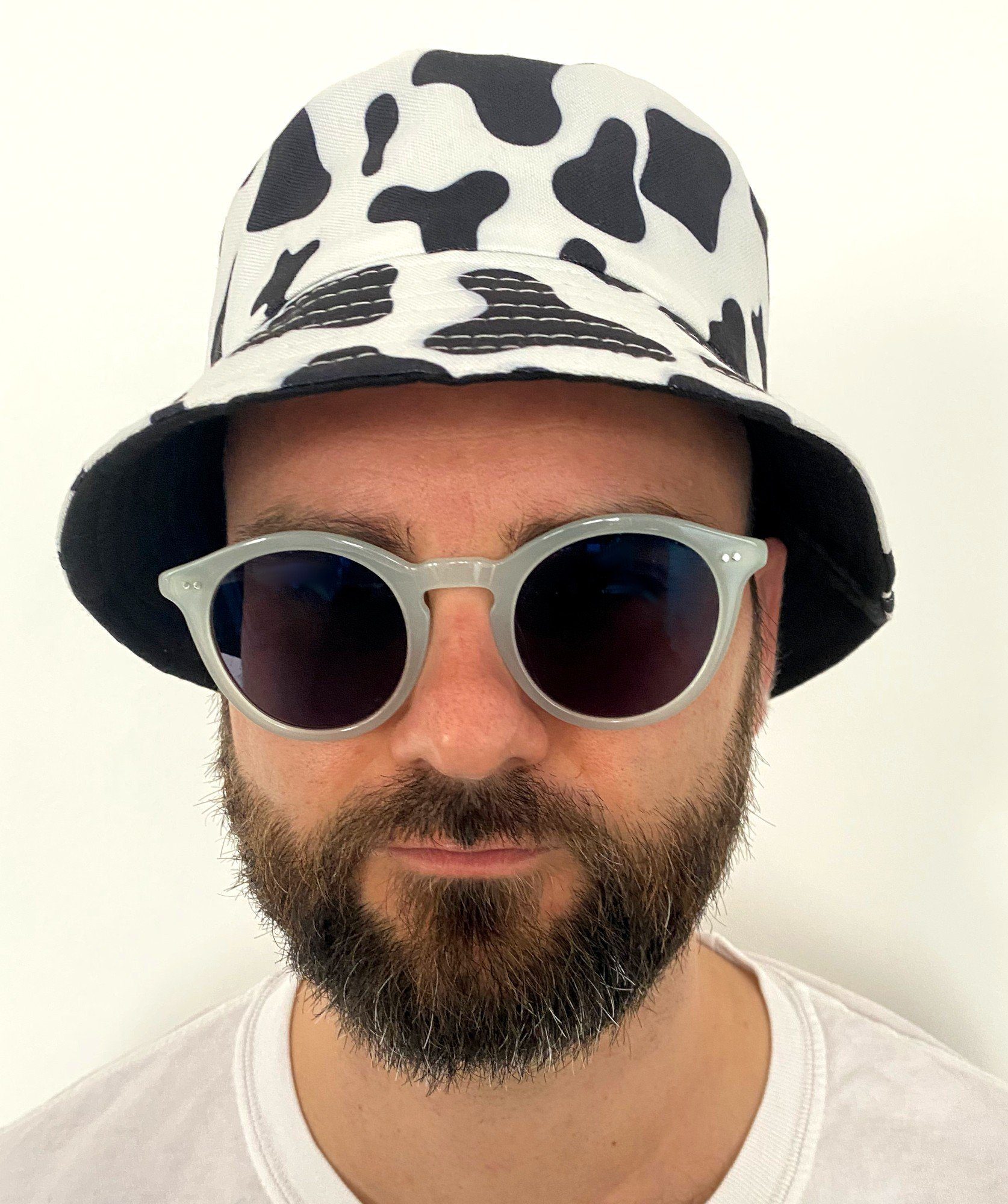 Ella Jonte Schlapphut Bucket Hat Kuhflecken-Motiv Baumwolle Sommerhut Wendehut