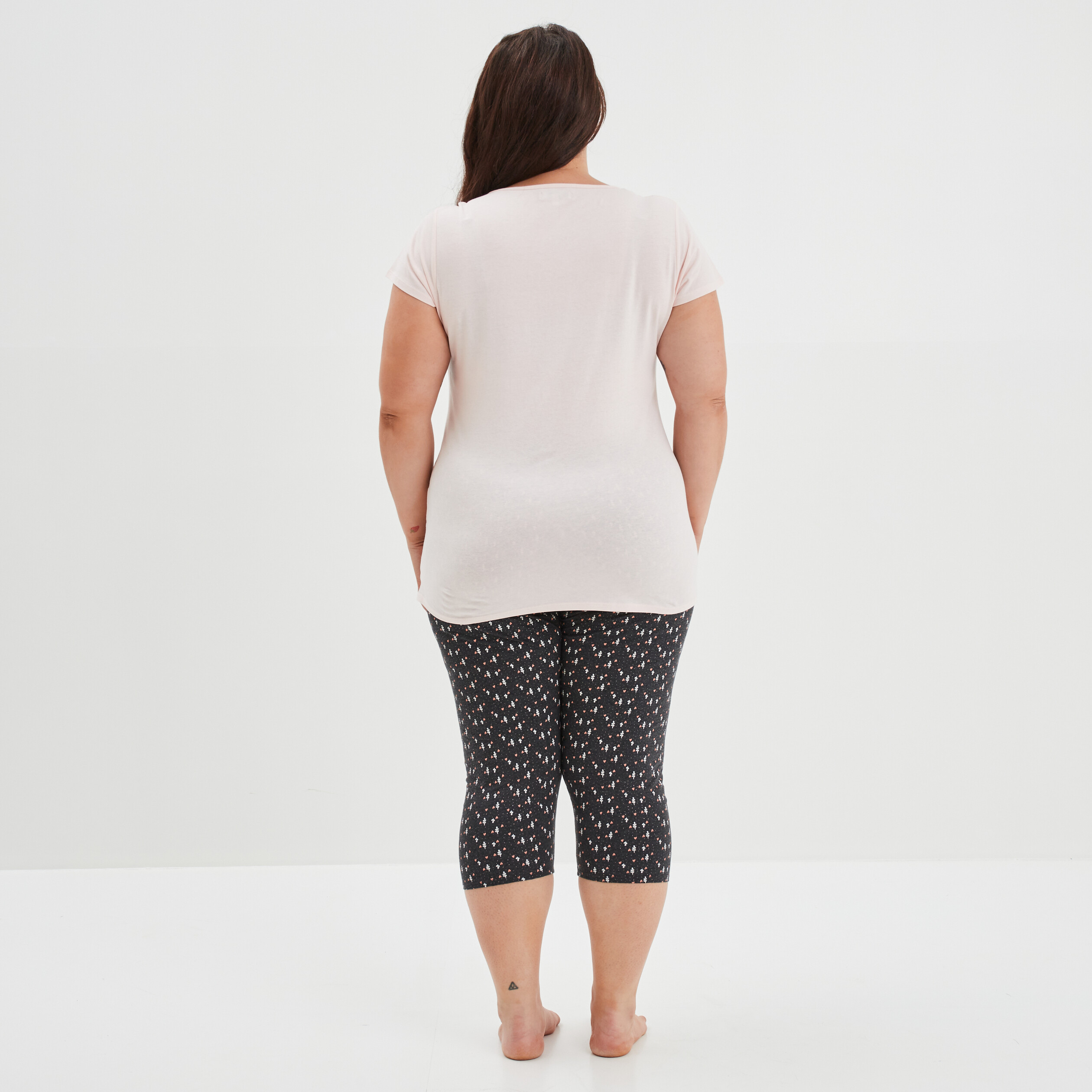 Ensemble pyjama corsaire Modavista rose clair femme grande taille | La Halle