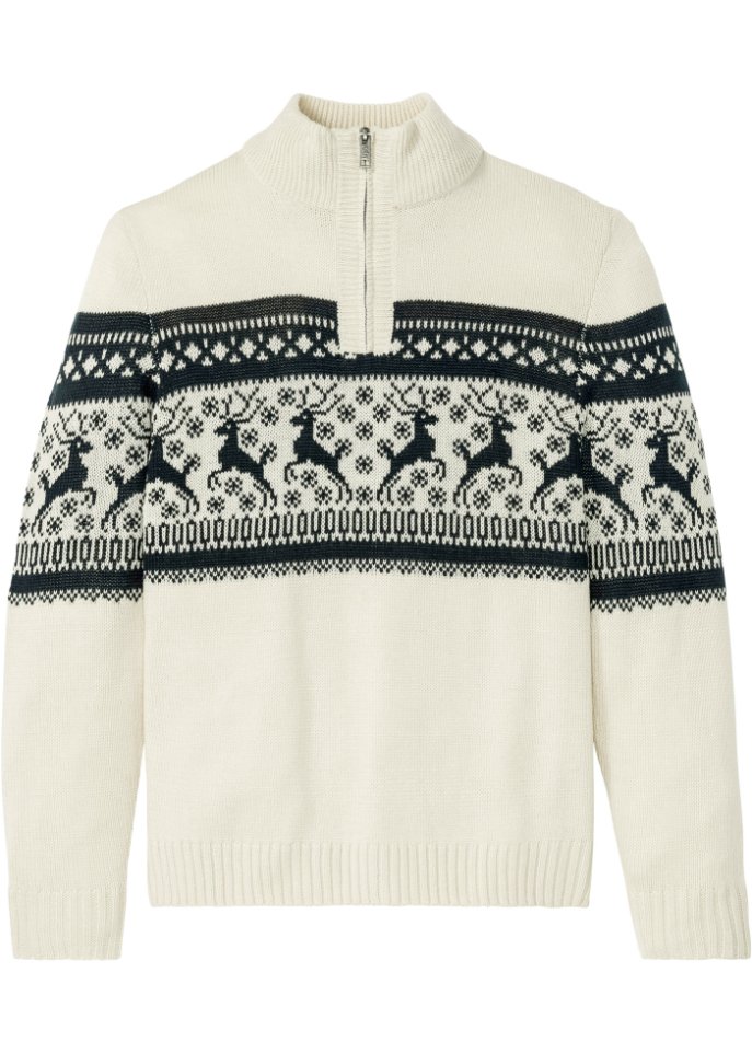 Norweger-Pullover mit Troyerkragen