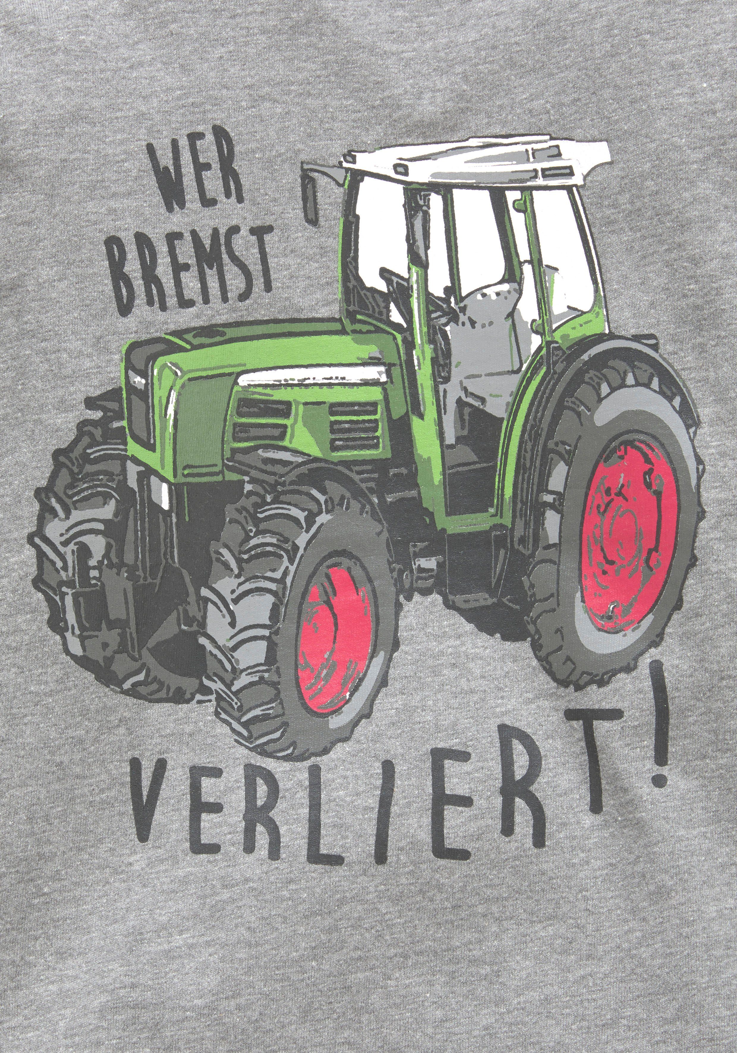 KIDSWORLD Langarmshirt WER BREMST, VERLIERT! Spruch