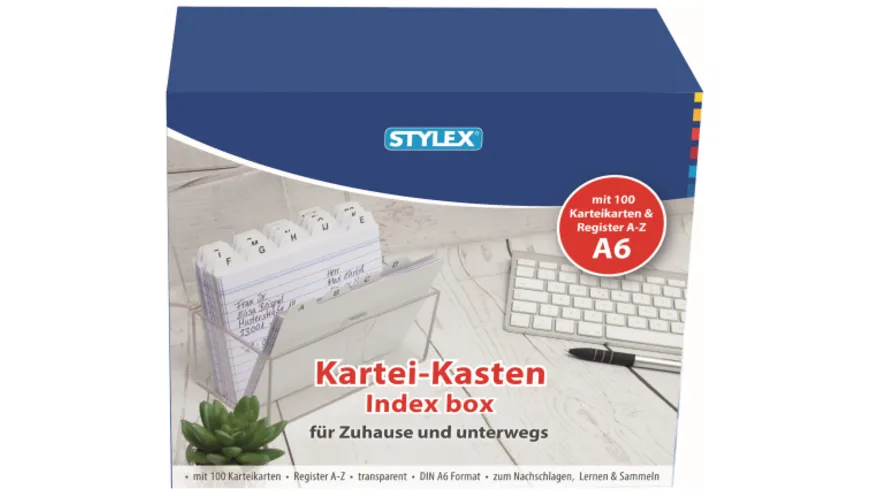 STYLEX Karteikasten DIN A6 transparent