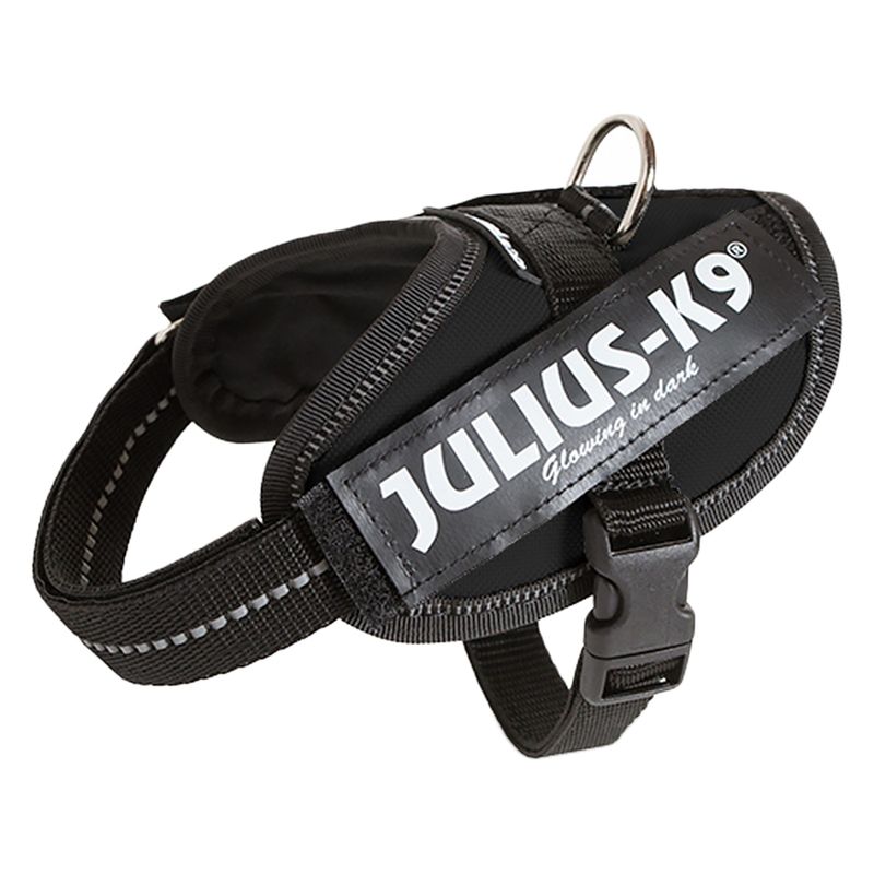 Sparset JULIUS-K9 IDC-Powergeschirr schwarz + Doppel-Führleine