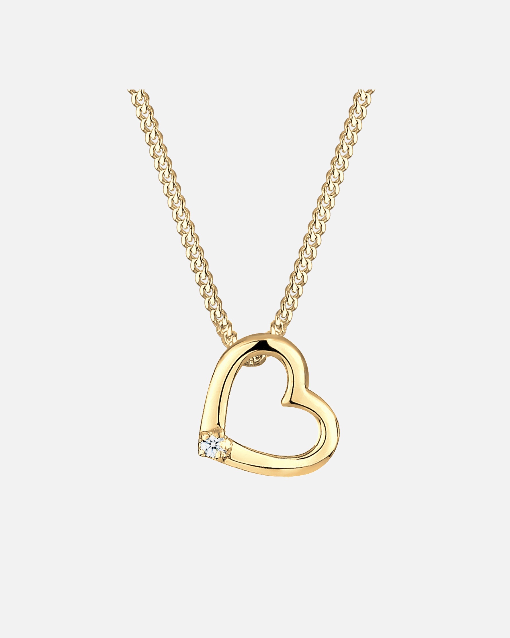 Elli DIAMONDS Damen-Herzanhänger mit Diamant (0,015 ct.) aus 925er Sterlingsilber