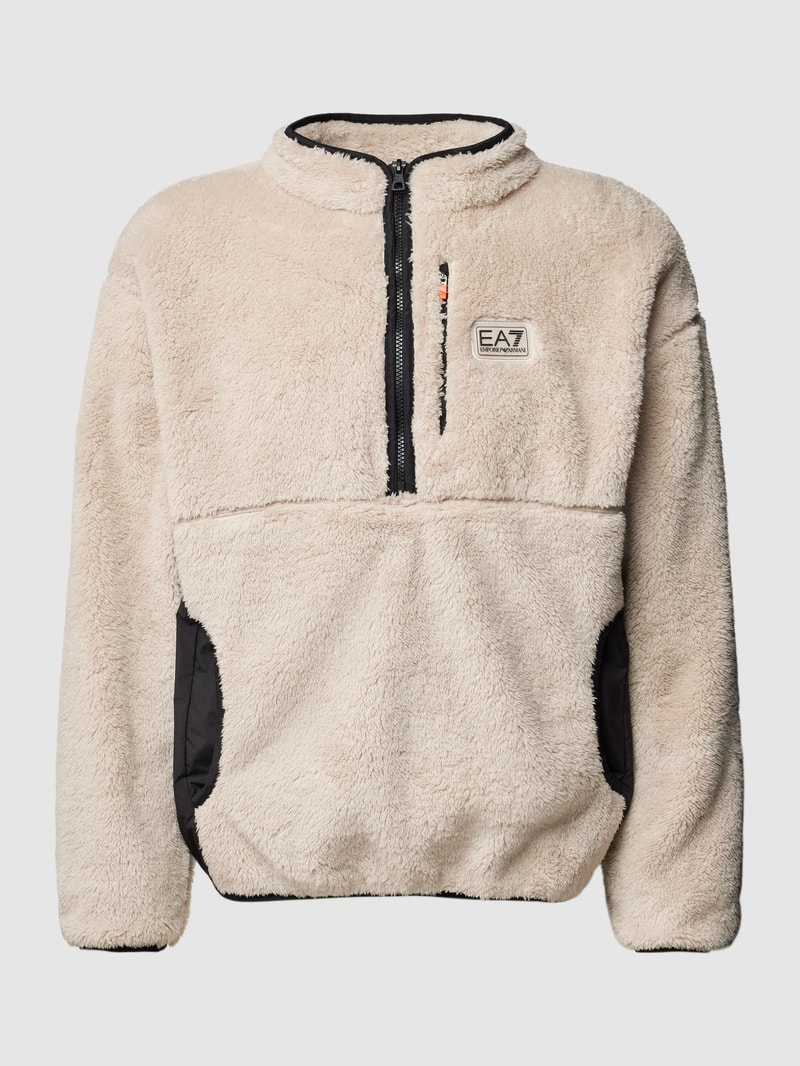 Sweatshirt mit Teddyfell in beige