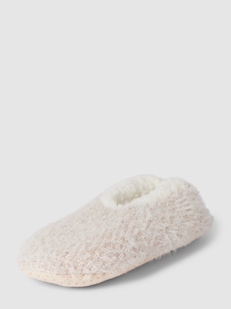 Hausschuhe mit strukturierter Sohle Modell 'Chenille' in taupe