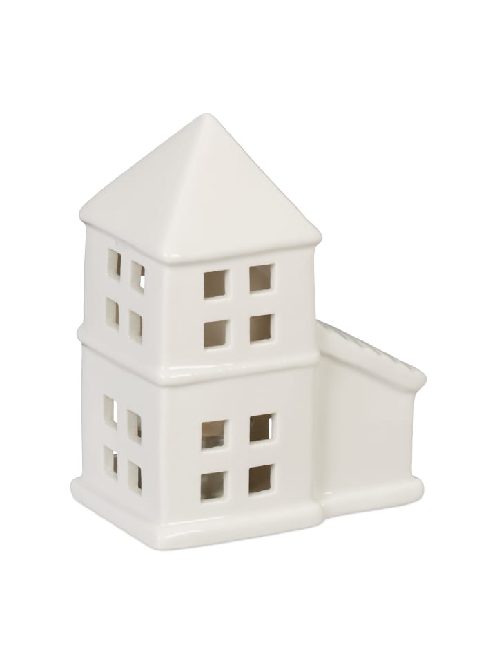 relaxdays Teelichthaus in Weiß - (B)9,5 x (H)11,5 x (T)6 cm günstig kaufen onesize