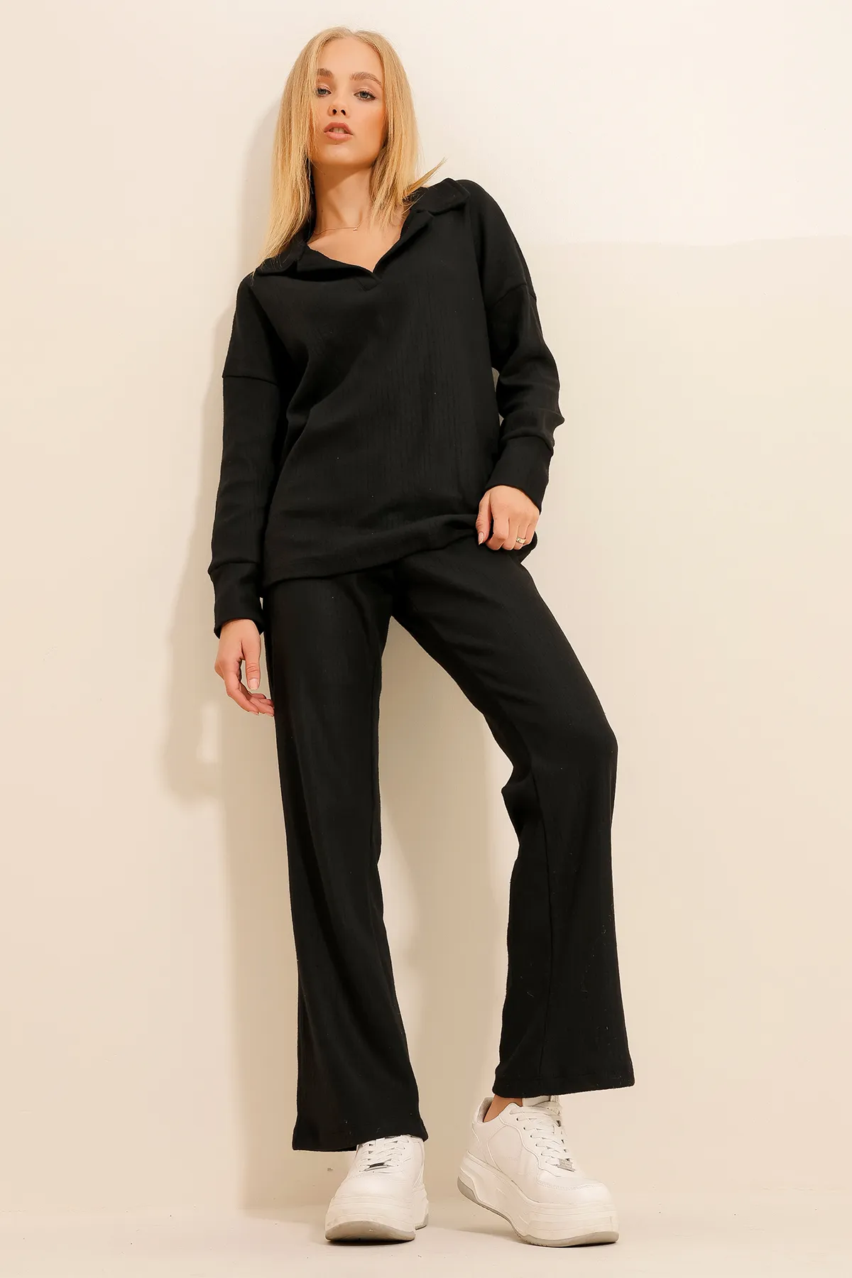 Trend Alaçatı Stili  Zweiteiler - Schwarz - Regular Fit