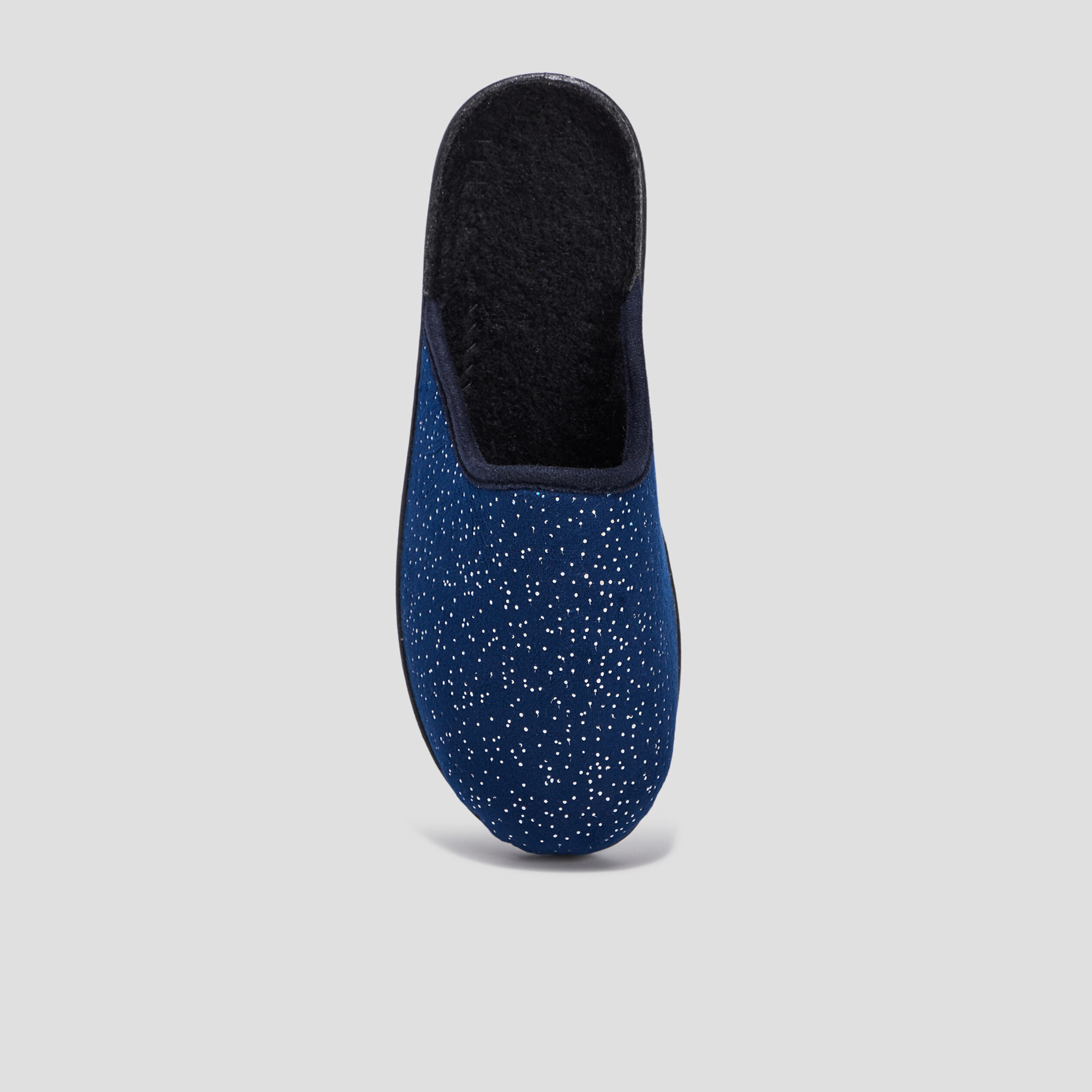 Chaussons mules compensés bleu marine femme | La Halle