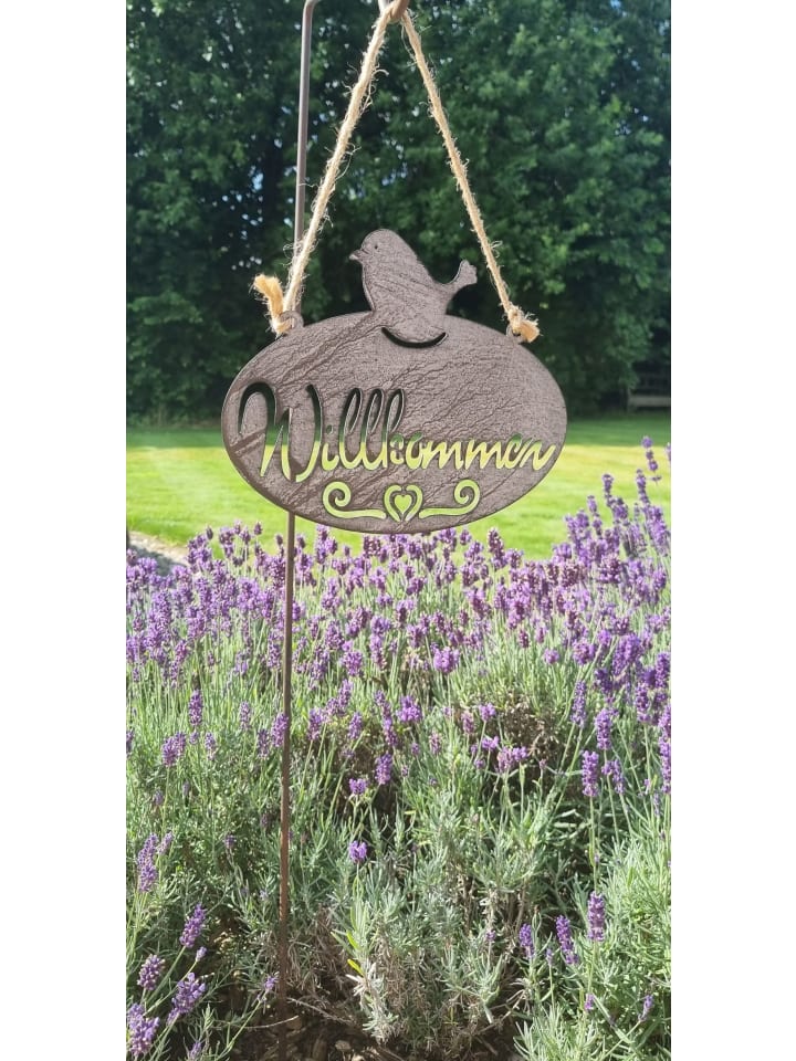 Ambiente Haus Willkommen Schild mit Vogel (B) 20cm günstig kaufen onesize