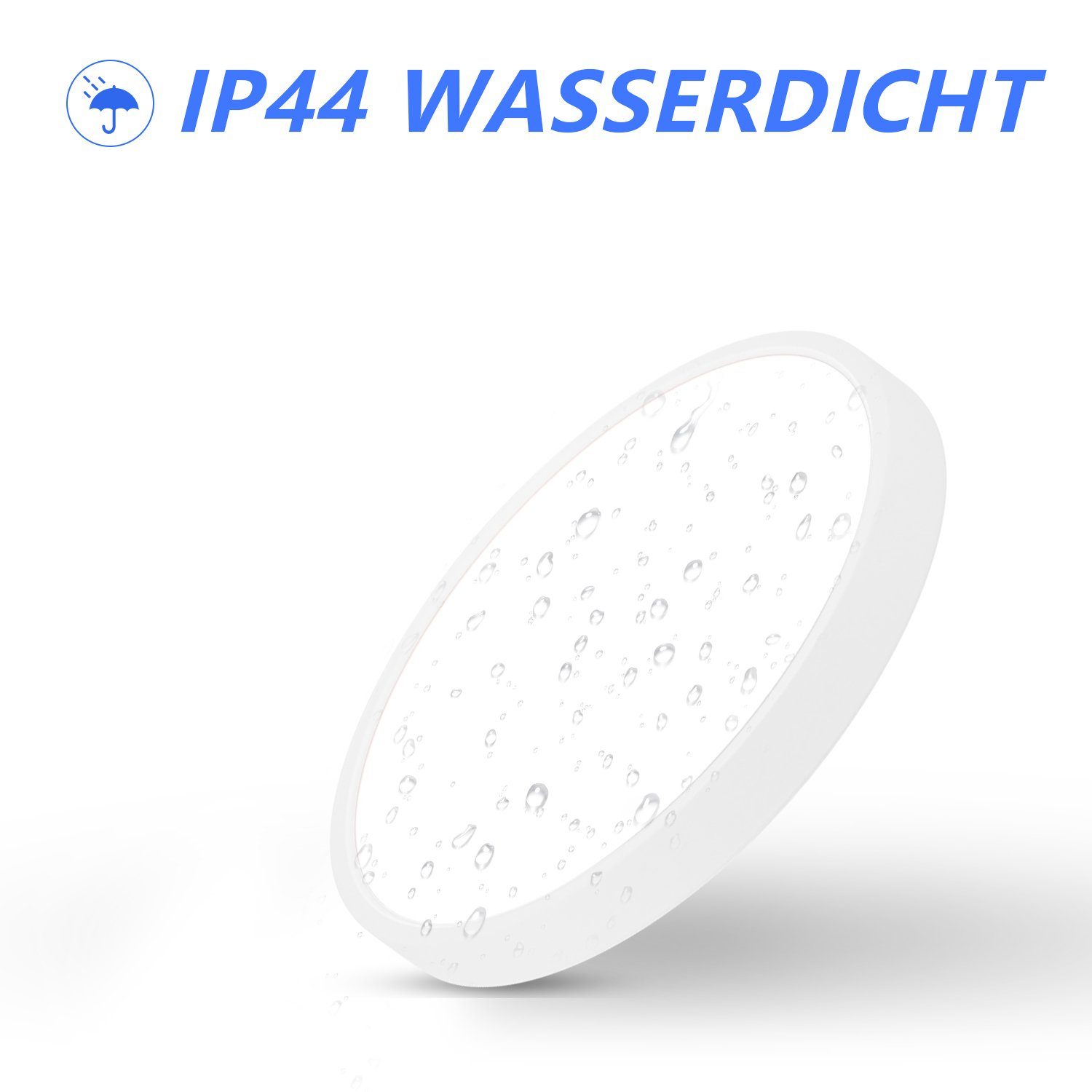 Nettlife LED Panel Schwarz Deckenlampe Flach Klein Deckenbeleuchtung, IP44 Wasserdicht, LED fest integriert, Warmweiß, für Schlafzimmer Badezimmer Küche Flur, 8W, 17 * 17 * 2.5 CM