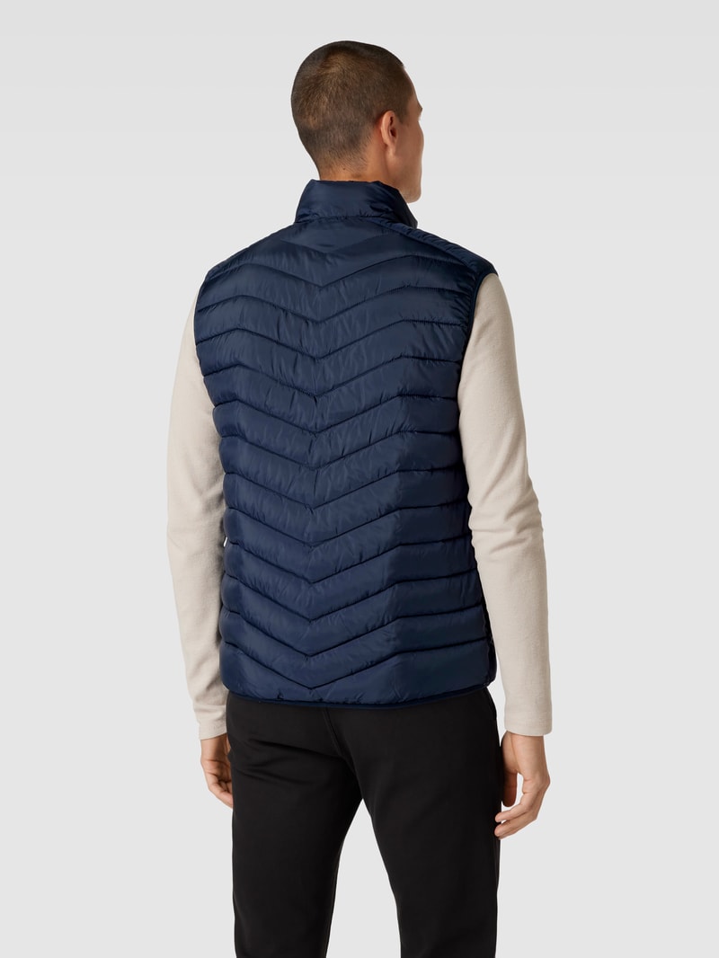 Steppweste mit Stehkragen in marineblau
