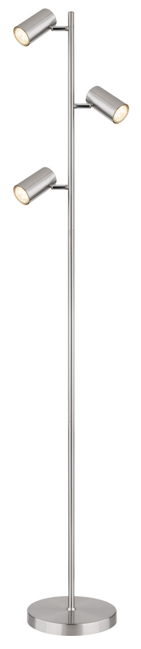 Globo Lighting - ROBBY - Stehleuchte Metall Nickel matt, 3x GU10 LED