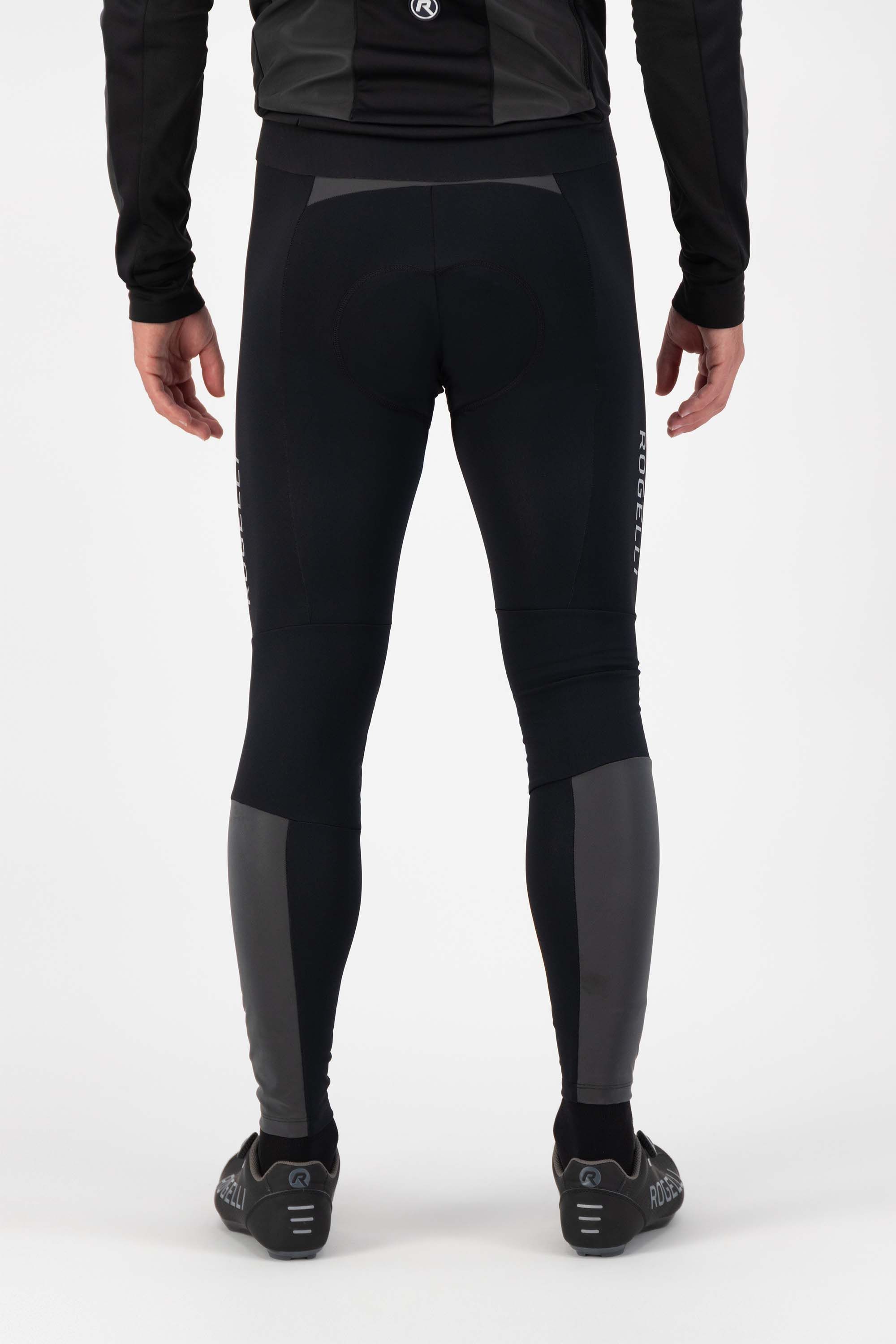 Rogelli Essential HI VIS Black Herren lange Radhose mit Träger