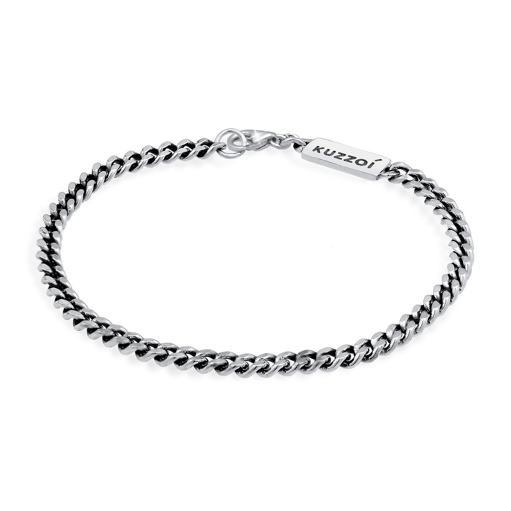 KUZZOI KUZZOI Bracelet Chaîne de Réservoirs Massif Trend Bracelet Homme - (925/1000) Arg Bracelet