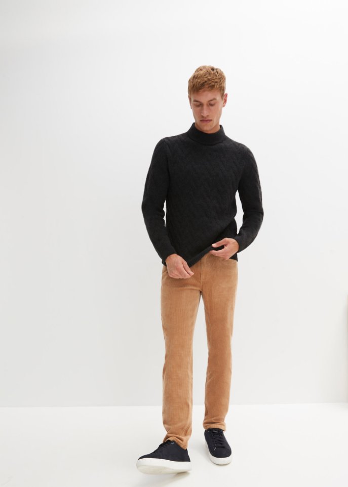 Stehkragenpullover mit Struktur
