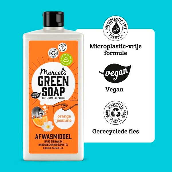 Sabão líquido para lavar louça Marcel's Green Soap Laranja e Jasmim 6 x 500ml
