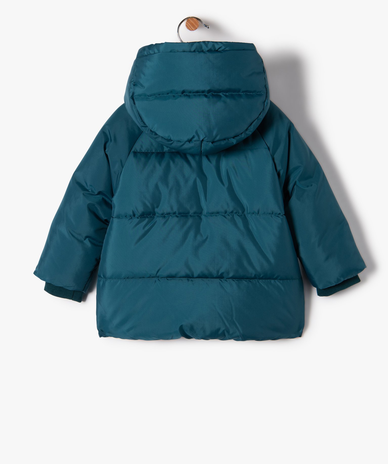 Blouson bébé Garçon chaud à capuche et doublure polaire bleu | GEMO