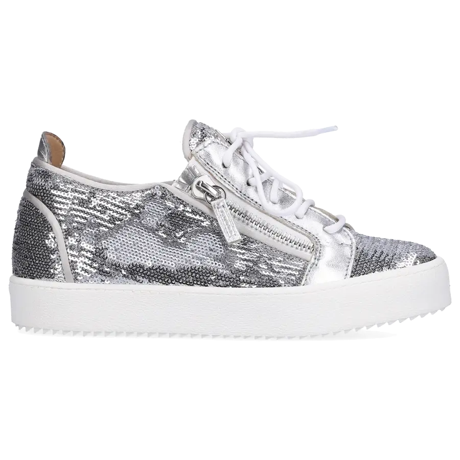 Giuseppe Zanotti - Sneaker low FRANKIE Logo silber - silber