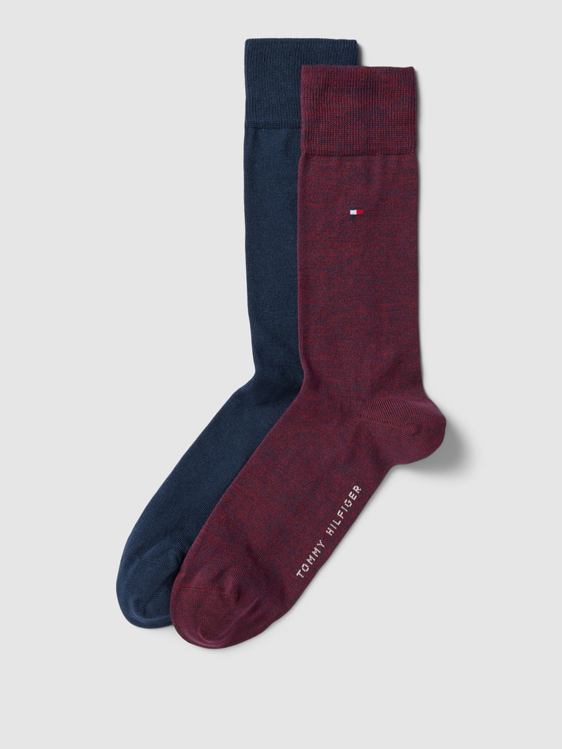 Socken mit Label-Details im 2er-Pack in bordeaux rot