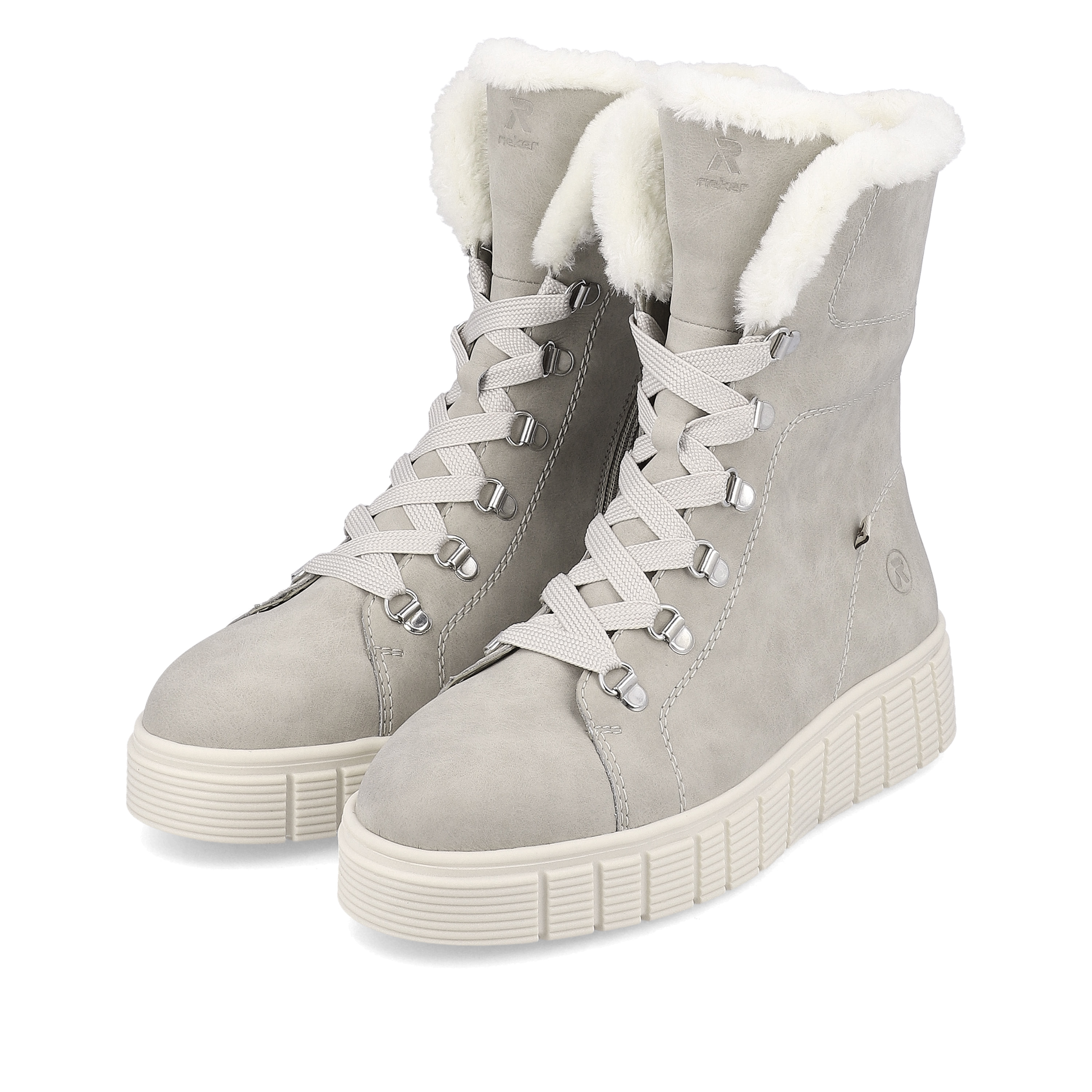 Rieker Damen Schnürstiefel platinum grey