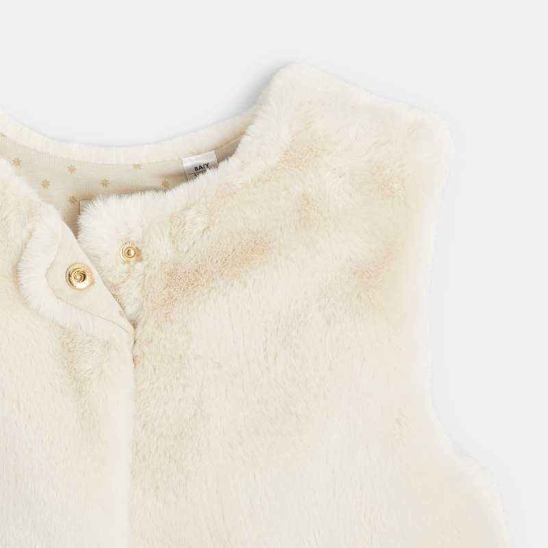 Boléro en fausse fourrure blanc fille