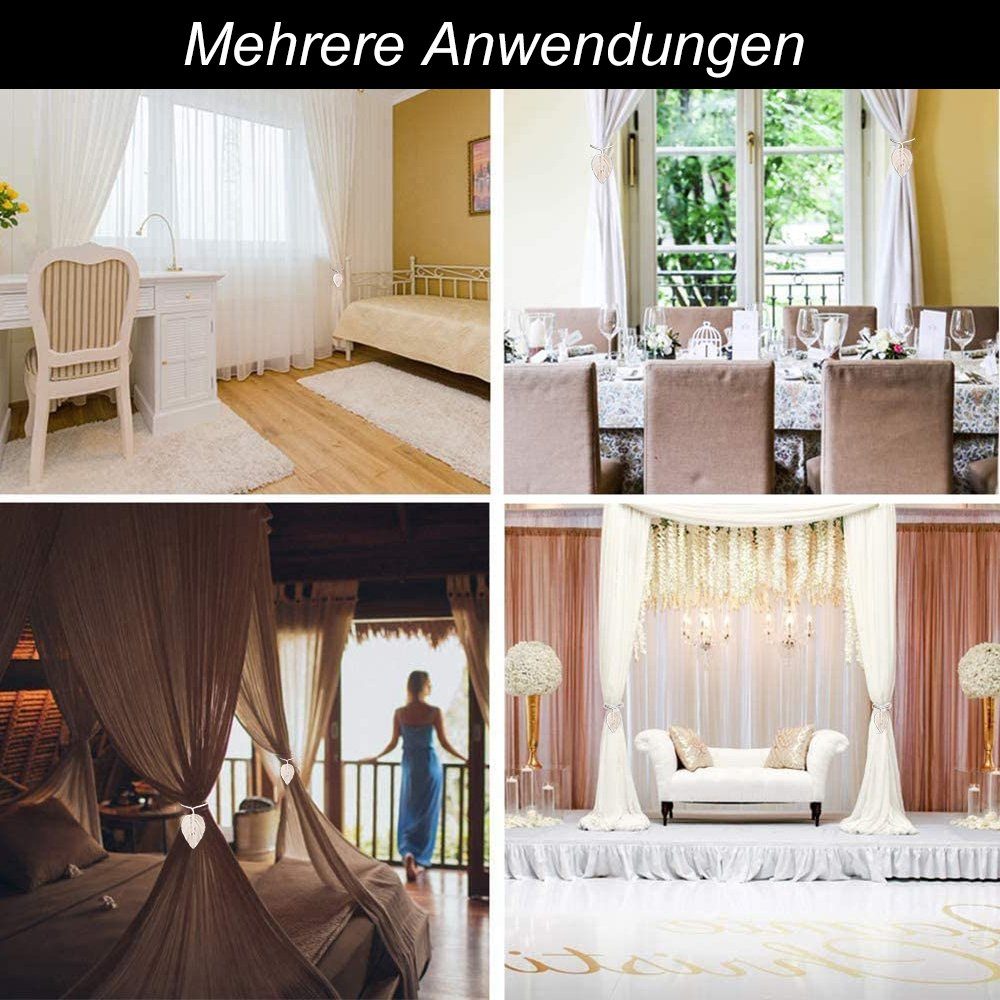 Raffhalter 2Pcs Vorhang Raffhalter, Boho Makramee Blätter, für Büro Gardinen Deko, Einemgeld