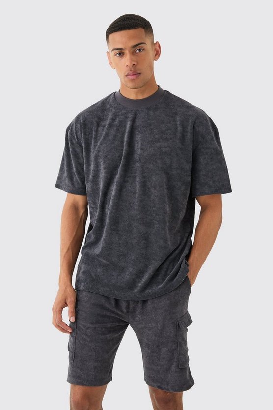 Oversize Frottee T-Shirt & Cargo-Shorts