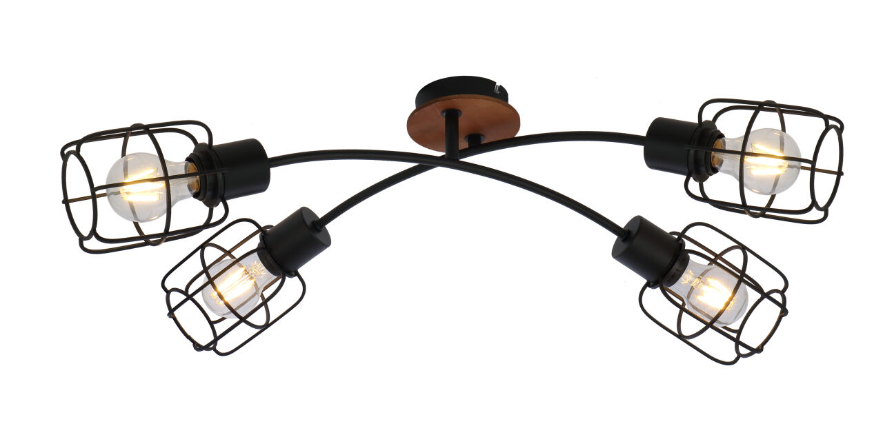 Globo Lighting - WILLA - Deckenleuchte Metall schwarz, 4x E27