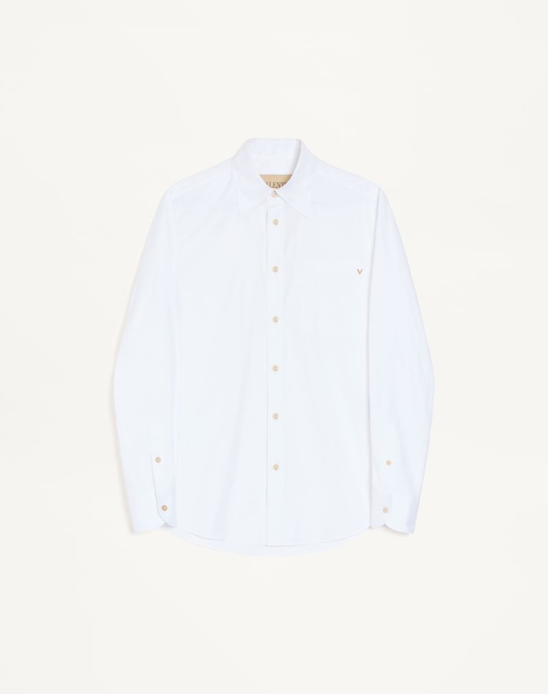 Camisa Oxford de algodão leve Valentino com detalhes dourados