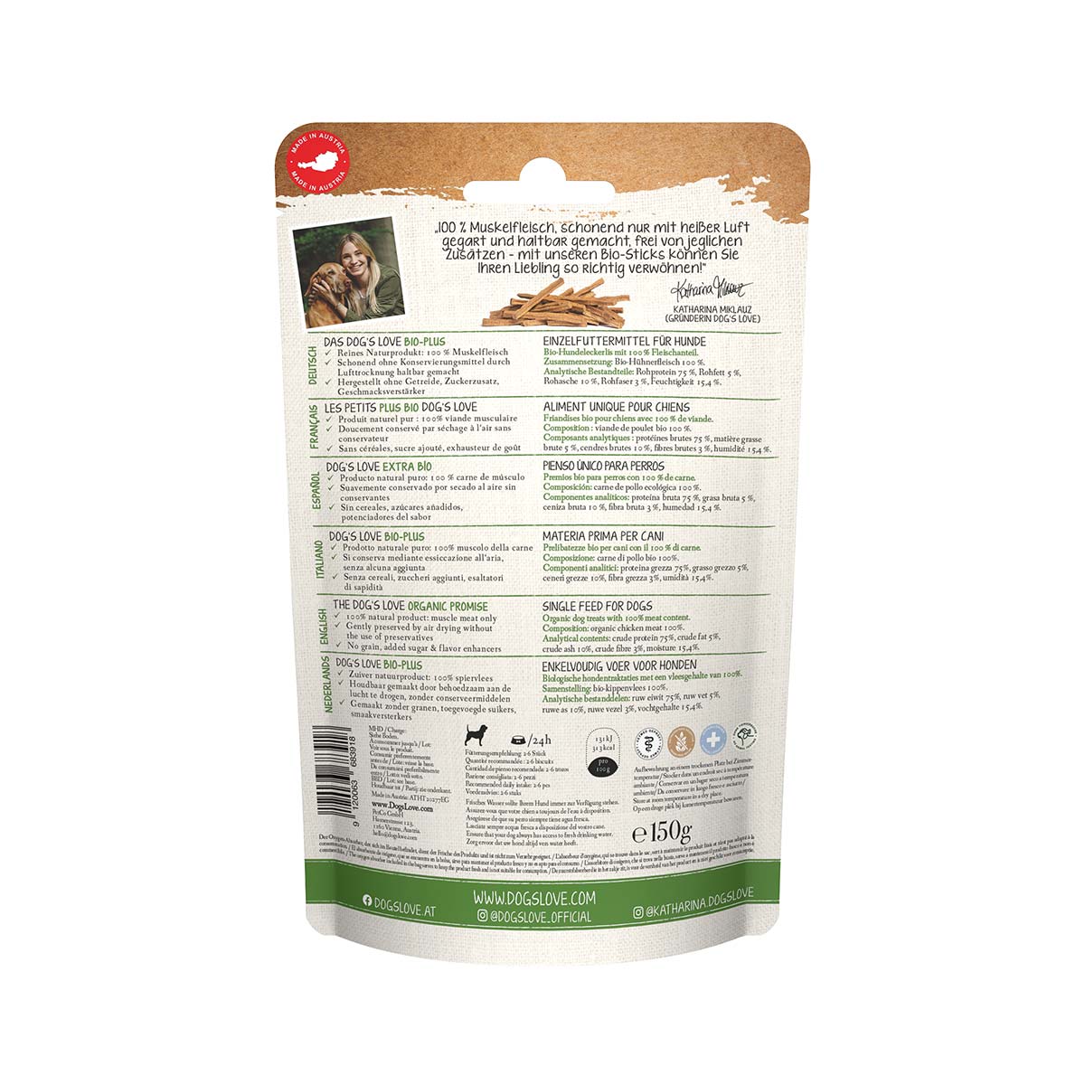 Dog's Love BIO STICKS Huhn 150g günstig kaufen bei ZooRoyal